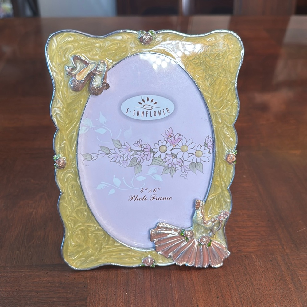 Ballerina Tutu Photo Picture Enameled Frame Ballet Shoes 4x6